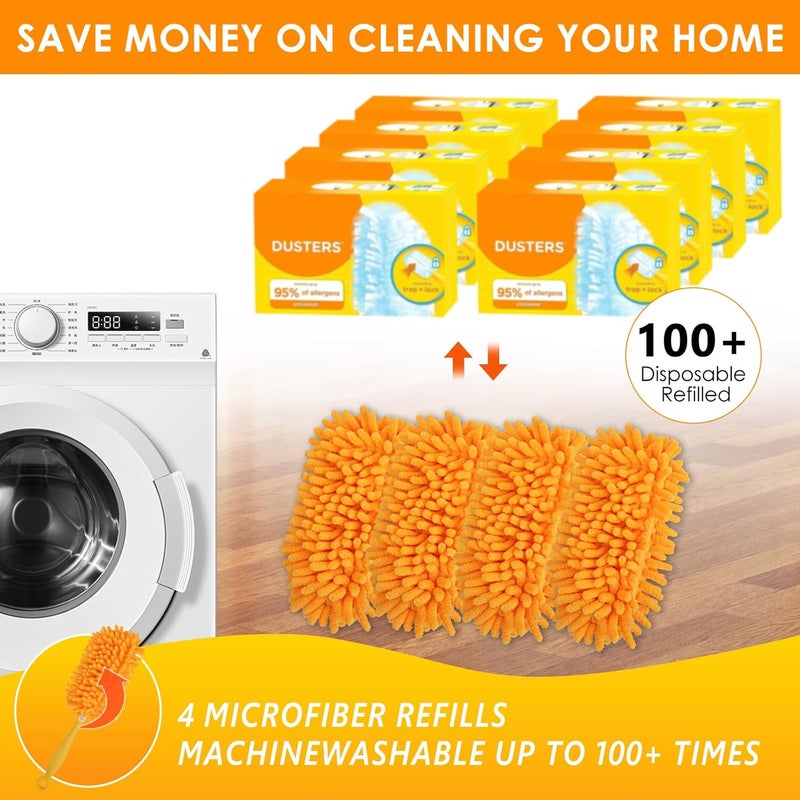 REDONES Dusters for Swiffer - Reusable Duster Refill Compatible with Swiffer Hand Duster, 360 Heavy Duty Dusters Refills 4 Pack(Handle is Not Included) - Image 5